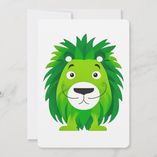 Carte d'art Lion verte (Devant)