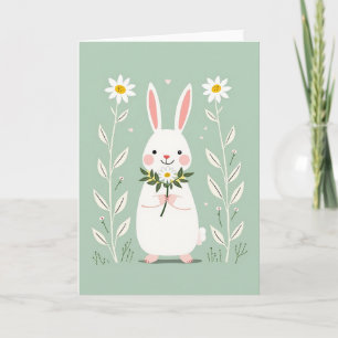 Carte d'art mignonne de lapin Daisy
