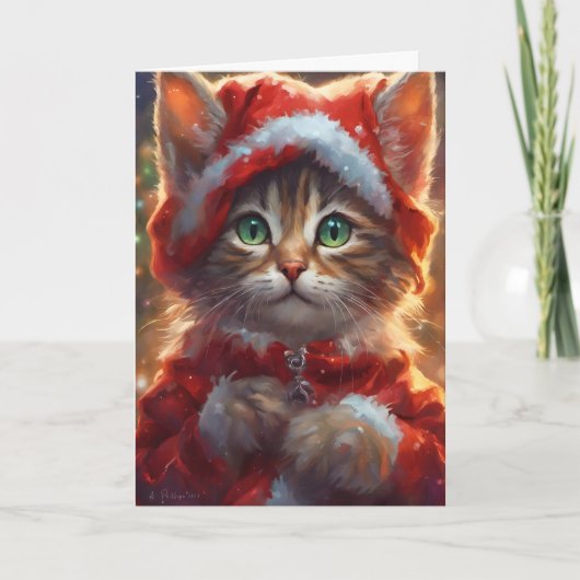Carte d'art Noël Kitten (Devant)