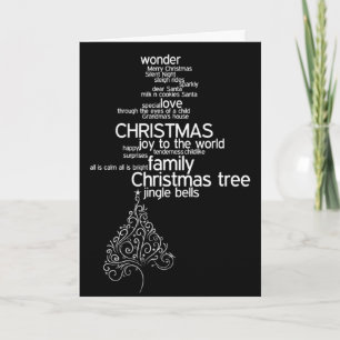 Carte d'art Noir et Blanc de Noël