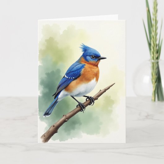 Carte d'art oiseau à l'aquarelle (Devant)