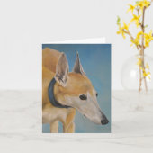 Carte d'art Old Greyhound Dog (Fleur jaune)