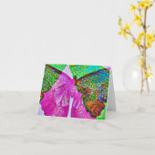 Carte d'art papillon coloré Abstraite (Fleur jaune)