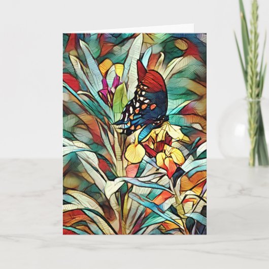 Carte d'art Papillon en verre tendu (Devant)