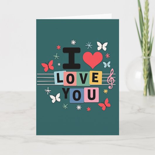 Carte d'art pastel « Je t'aime » (Devant)