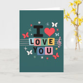 Carte d'art pastel « Je t'aime » (Fleur jaune)