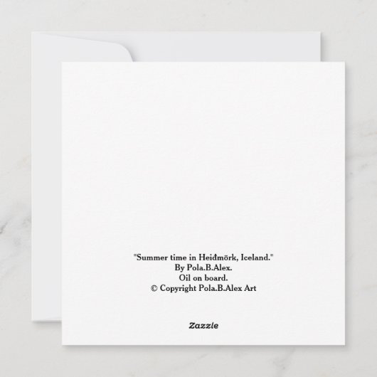 Carte d'art paysager islandais par Pola.B.Alex (Dos)