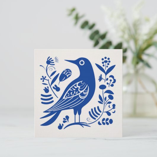 Carte d'art populaire scandinave (Debout devant)