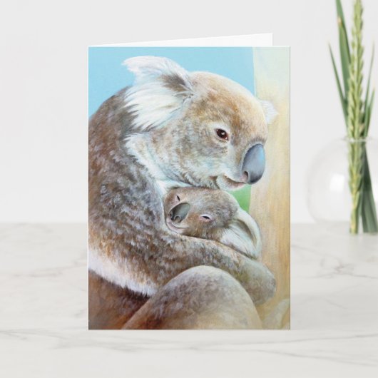 Carte d'art portrait "Le câlin Koala" (Devant)