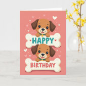 Carte d'art pour chien mignon (Fleur jaune)