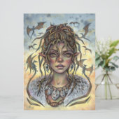 Carte d'art pour femme Imaginaire Fairy (Debout devant)