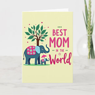 Carte d'art pour la fête des mamans éléphant sarce