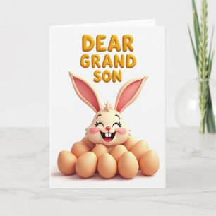 Carte d'art pour petit-fils lapin
