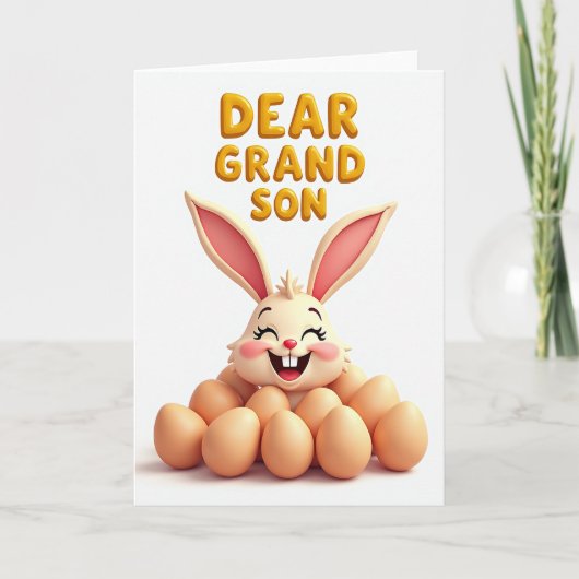 Carte d'art pour petit-fils lapin (Devant)