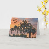 Carte d'art pour un voyage heureux Palm Trees (Fleur jaune)