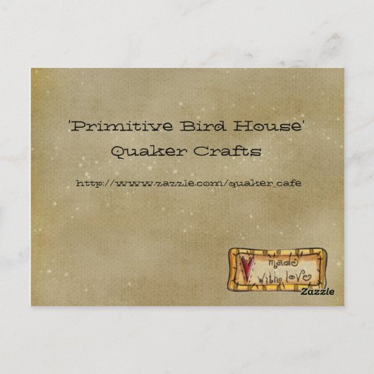 Carte d'art primitive (Dos)