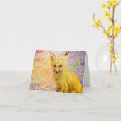 Carte d'art Red Fox (Fleur jaune)