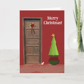 Carte d'art rétro simple Joie de Noël (Devant)