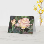 Carte d'art rose pâle et jaune Roses (Fleur jaune)