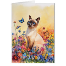 Carte d'art Siamese Cat 2 - 5" x 7"