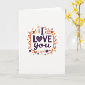 Carte d'art sincère « Je t'aime » (Fleur jaune)