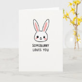 Carte d'art Somebunny vous aime (Fleur jaune)