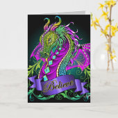 Carte d'art "Sonya" Rainbow Believe Dragon (Fleur jaune)