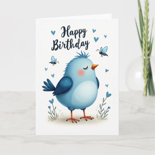 Carte d'art Sweet Blue Bird (Devant)