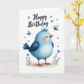 Carte d'art Sweet Blue Bird (Fleur jaune)
