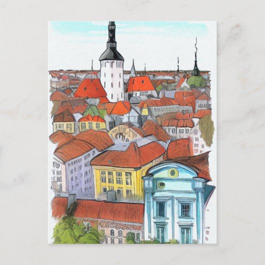 Carte d'art Tallinn Estonie (Devant)