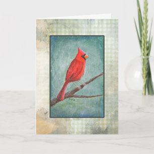 Carte d'art unique et peinte à la main du cardinal