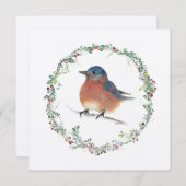 Carte d'art Vacances Bluebird Watercolor (Devant / Derrière)