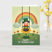 Carte d'art vectorielle Chance du Leprechaun (Fleur jaune)