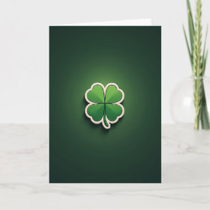 Carte d'art verte Trèfle Chanceux