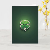 Carte d'art verte Trèfle Chanceux (Fleur jaune)