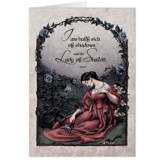 Carte d'art victorienne Tennyson "Lady of Shalott" (Devant)