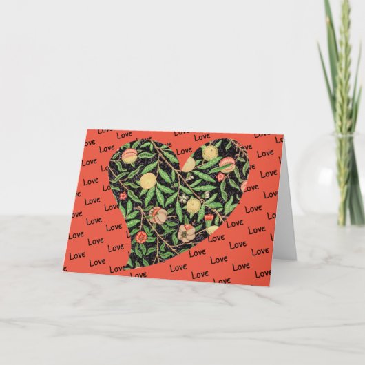 Carte d'art vintage Floral Heart Love Peach (Devant)