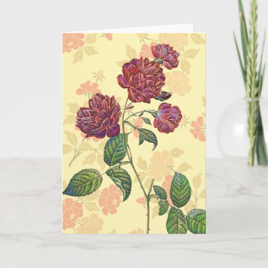 Carte d'art vintage Magenta Rose (Devant)
