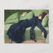 Carte d'art Vintage Ramon Casas, jeune femme décad (Devant)