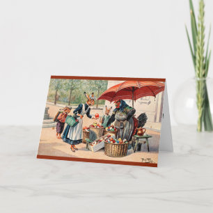 Carte d'Arthur Thiele Pâques - lapins à la stalle