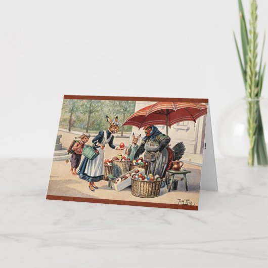 Carte d'Arthur Thiele Pâques - lapins à la stalle (Devant)