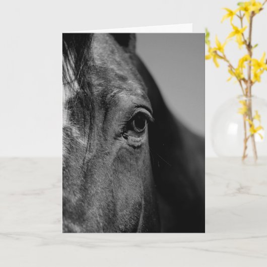 Carte d'artisanat noir et blanc Horse Eye (Fleur jaune)