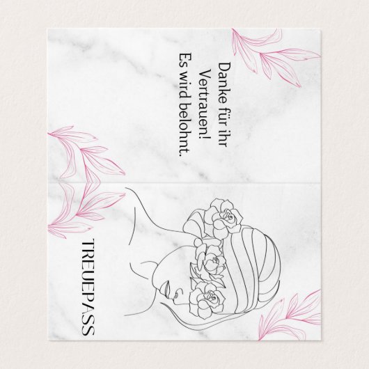 Carte d'artiste, carte de fidélité, carte de bonus (Extérieur déplié)