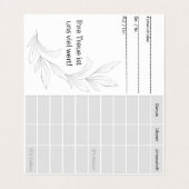 Carte d'artiste, carte de fidélité, carte de bonus (Intérieur déplié)