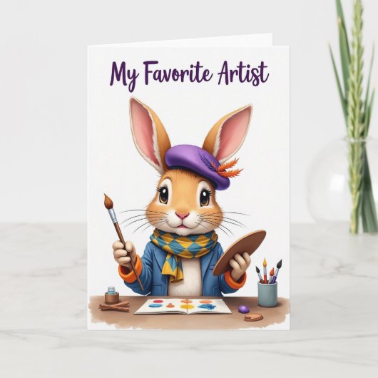 Carte d'Artiste Créatif Lapin (Devant)