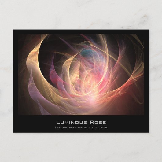 Carte d'artiste fractée Rose lumineux (Devant)