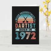 Carte Dartiste né 1972 fléchettes 50e anniversaire Retro (Fleur jaune)