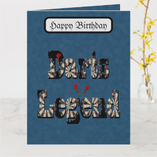 Carte Darts Legend Le Nom Sur Le Dénim Bleu Imprimer,