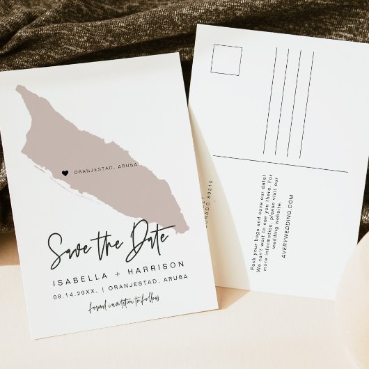 Carte d'Aruba QUINN Enregistrez la date *Cœur mobi