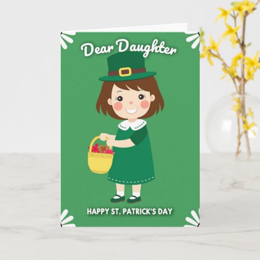 Carte Dashed Trim St Patricks Day Card (Fleur jaune)